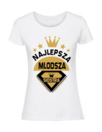 Damska koszulka  z nadrukiem – Najlepsza młodsza siostra v1 - obrazek 3