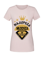 Damska koszulka  z nadrukiem – Najlepsza młodsza siostra v1 - obrazek 4