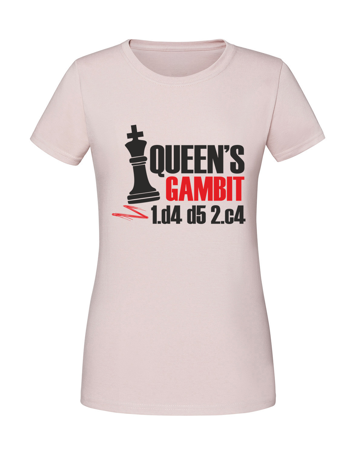 PZ00054_pudrowy_roz.png Damska koszulka z nadrukiem – Queen_s gambit - obrazek 1