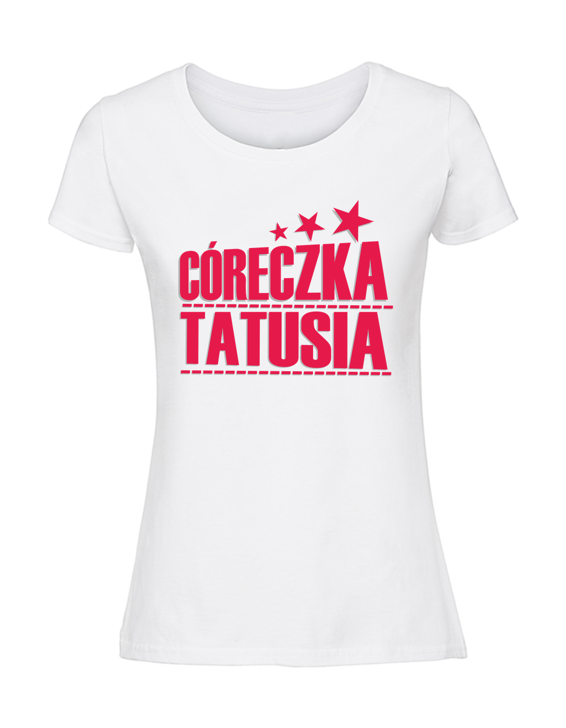 PZ00055_biala.png Damska koszulka z nadrukiem – Córeczka Tatusia - obrazek 1