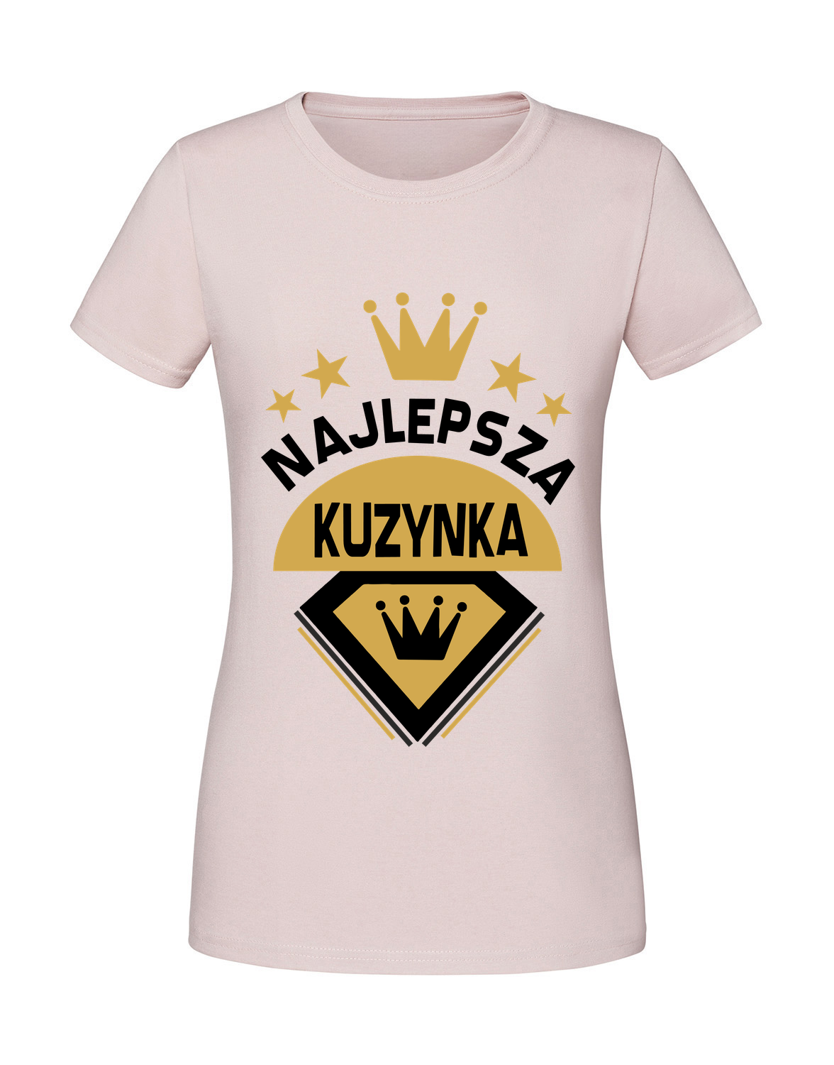 PZ00057_pudrowy_roz.png Damska koszulka z nadrukiem – Najlepsza kuzynka - obrazek 1