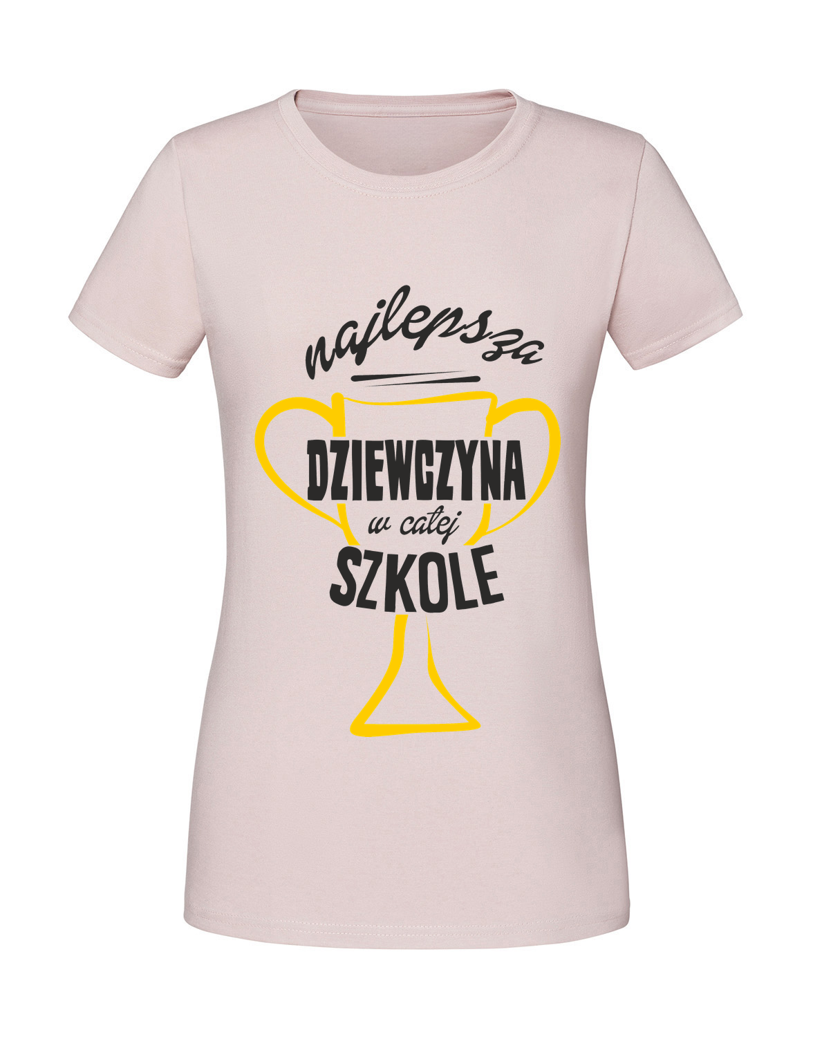 PZ00059_pudrowy_roz.png Damska koszulka z nadrukiem – Najlepsza Dziewczyna w Szkole - obrazek 1