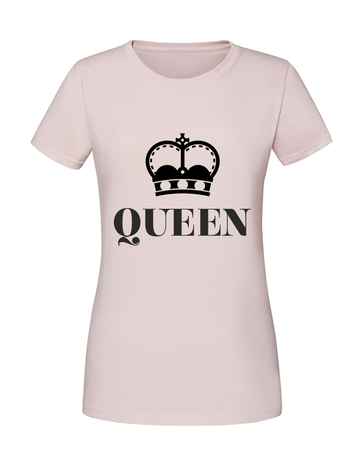 PZ00061_pudrowy_roz.png Damska koszulka z nadrukiem – QUEEN KORONA - obrazek 1