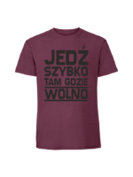 Męska koszulka  z nadrukiem – Jedź szybko tam gdzie wolno