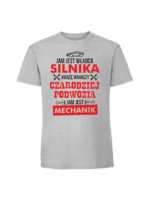 Męska koszulka  z nadrukiem – jam jest mechanik władca silnika - obrazek 3