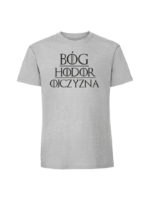 Męska koszulka  z nadrukiem – Bóg hodor ojczyzna