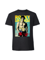 Męska koszulka  z nadrukiem – rocky balboa błękitne tło - obrazek 6