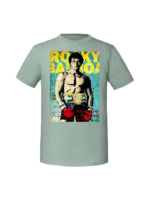Męska koszulka  z nadrukiem – rocky balboa błękitne tło - obrazek 8