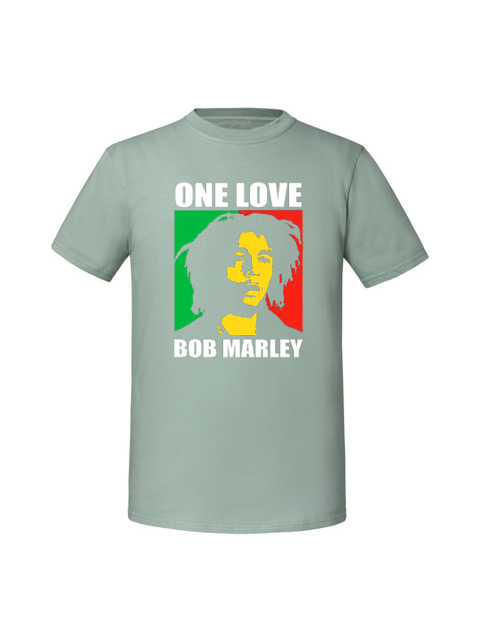 SE00066_mietowa.png Męska koszulka z nadrukiem – one love bob marley - obrazek 1