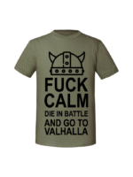 Męska koszulka  z nadrukiem – Fuck calm die in battle - obrazek 4