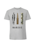 Męska koszulka  z nadrukiem – NARCOS POCISK BANKNOT