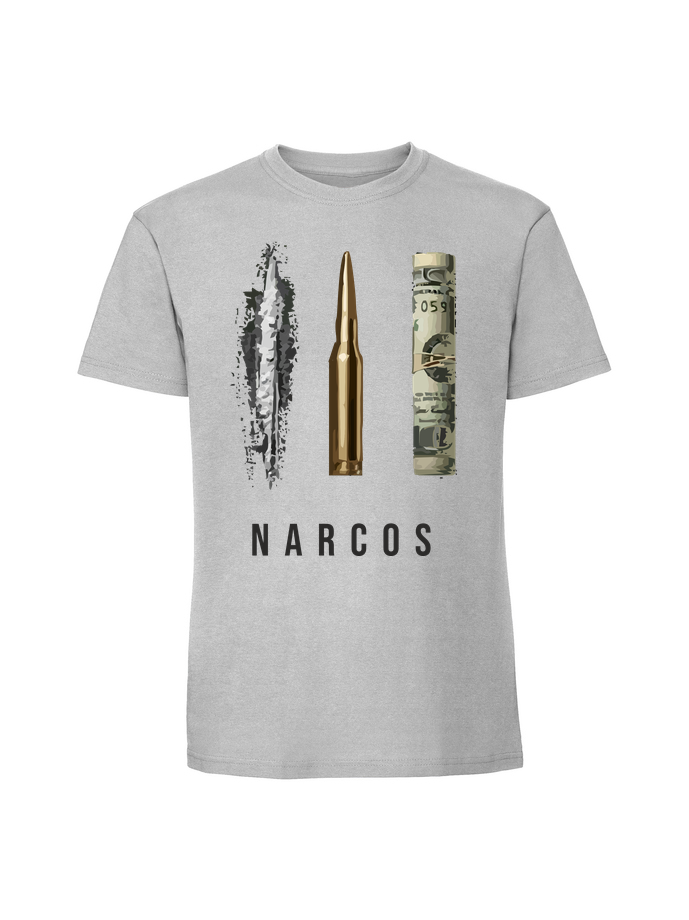 SE00090_pastelowy_szary.png Męska koszulka z nadrukiem – NARCOS POCISK BANKNOT - obrazek 1