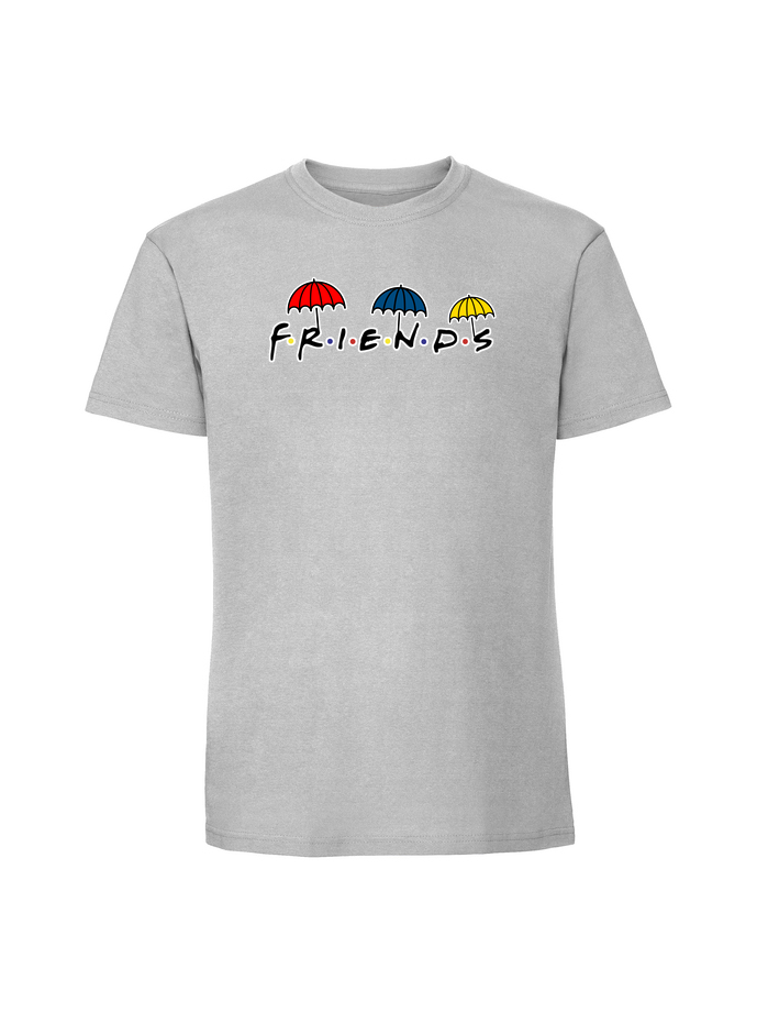 SE00102_pastelowy_szary.png Męska koszulka z nadrukiem – Friends parasolki - obrazek 1