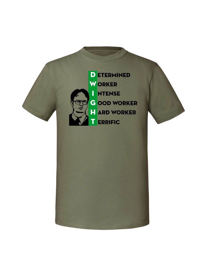 SE00106_olive.png Męska koszulka z nadrukiem – Dwight v2 - obrazek 1