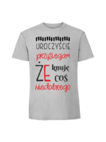 Męska koszulka  z nadrukiem – uroczyście-przysięgam-że-knuję-coś-niedobrego