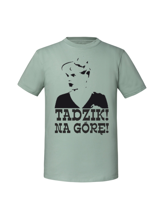 SE00112_mietowa.png Męska koszulka z nadrukiem – TADZIK NA GÓRĘ - obrazek 1