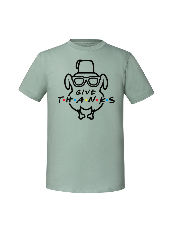 SE00147_mietowa.png Męska koszulka z nadrukiem – give thanks friends - obrazek 1