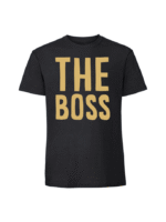 Męska koszulka  z nadrukiem – the boss the real boss v3 - obrazek 5
