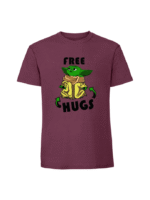 Męska koszulka  z nadrukiem – free hugs baby yoda - obrazek 3