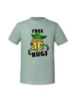 Męska koszulka  z nadrukiem – free hugs baby yoda - obrazek 5