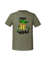 Męska koszulka  z nadrukiem – free hugs baby yoda - obrazek 6