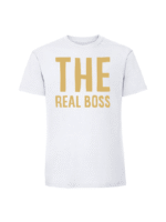 Męska koszulka  z nadrukiem – the boss the real boss v1 - obrazek 3