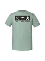 Męska koszulka  z nadrukiem – EAT SLEEP KARATE - obrazek 7