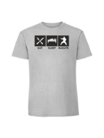 Męska koszulka  z nadrukiem – EAT SLEEP KARATE - obrazek 5