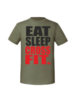 Męska koszulka  z nadrukiem – EAT SLEEP CROSS FIT - obrazek 5