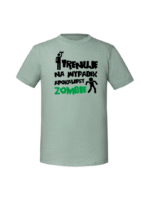 Męska koszulka  z nadrukiem – Trenuję na wypadek apokalipsy zombie - obrazek 4
