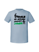 Męska koszulka  z nadrukiem – Trenuję na wypadek apokalipsy zombie - obrazek 3