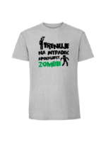 Męska koszulka  z nadrukiem – Trenuję na wypadek apokalipsy zombie - obrazek 7