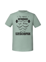 Męska koszulka  z nadrukiem – Ty masz wymówki ja mam sześciopak - obrazek 7