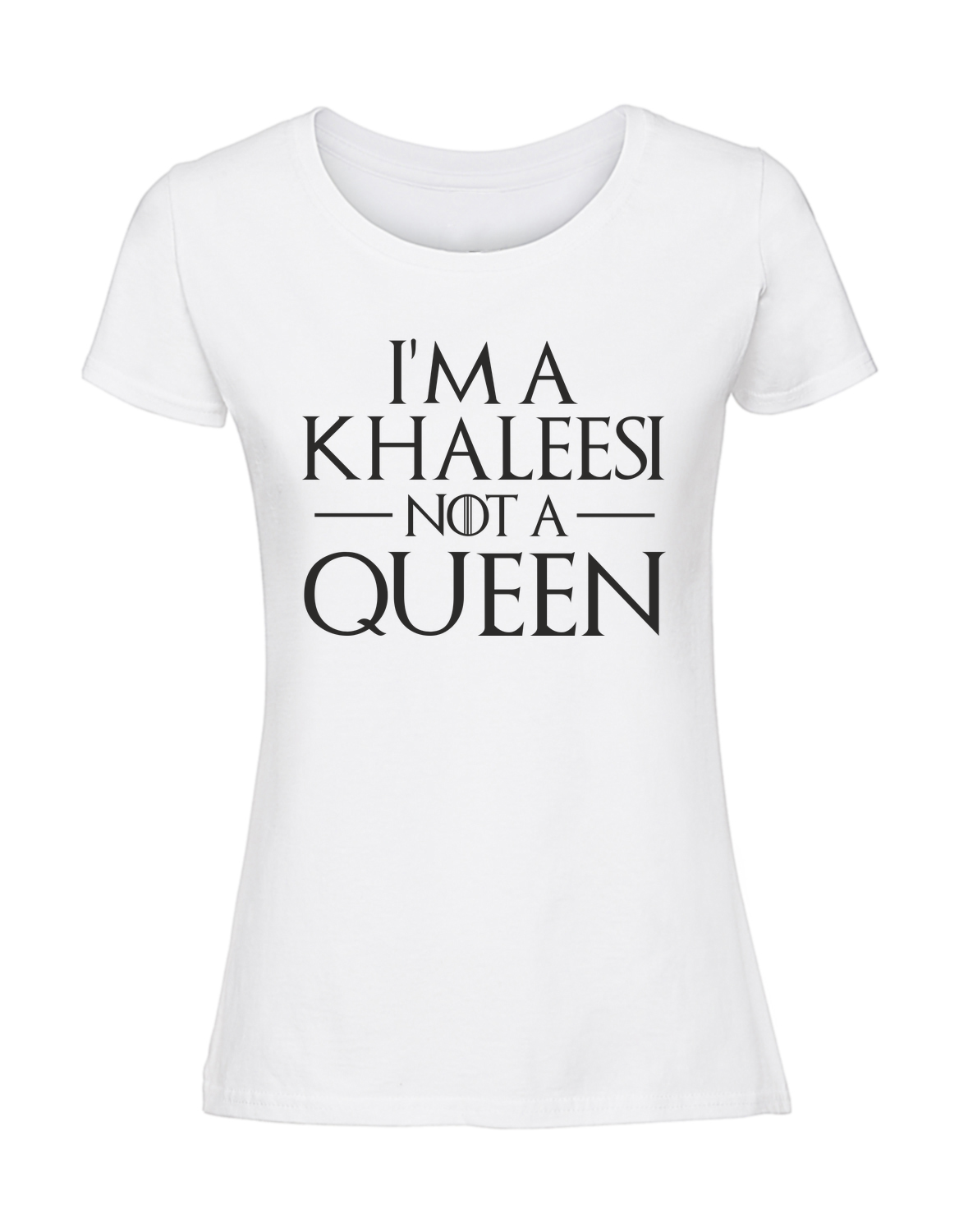 SS00006_biala.png Damska koszulka z nadrukiem – I am a khaleesi - obrazek 1
