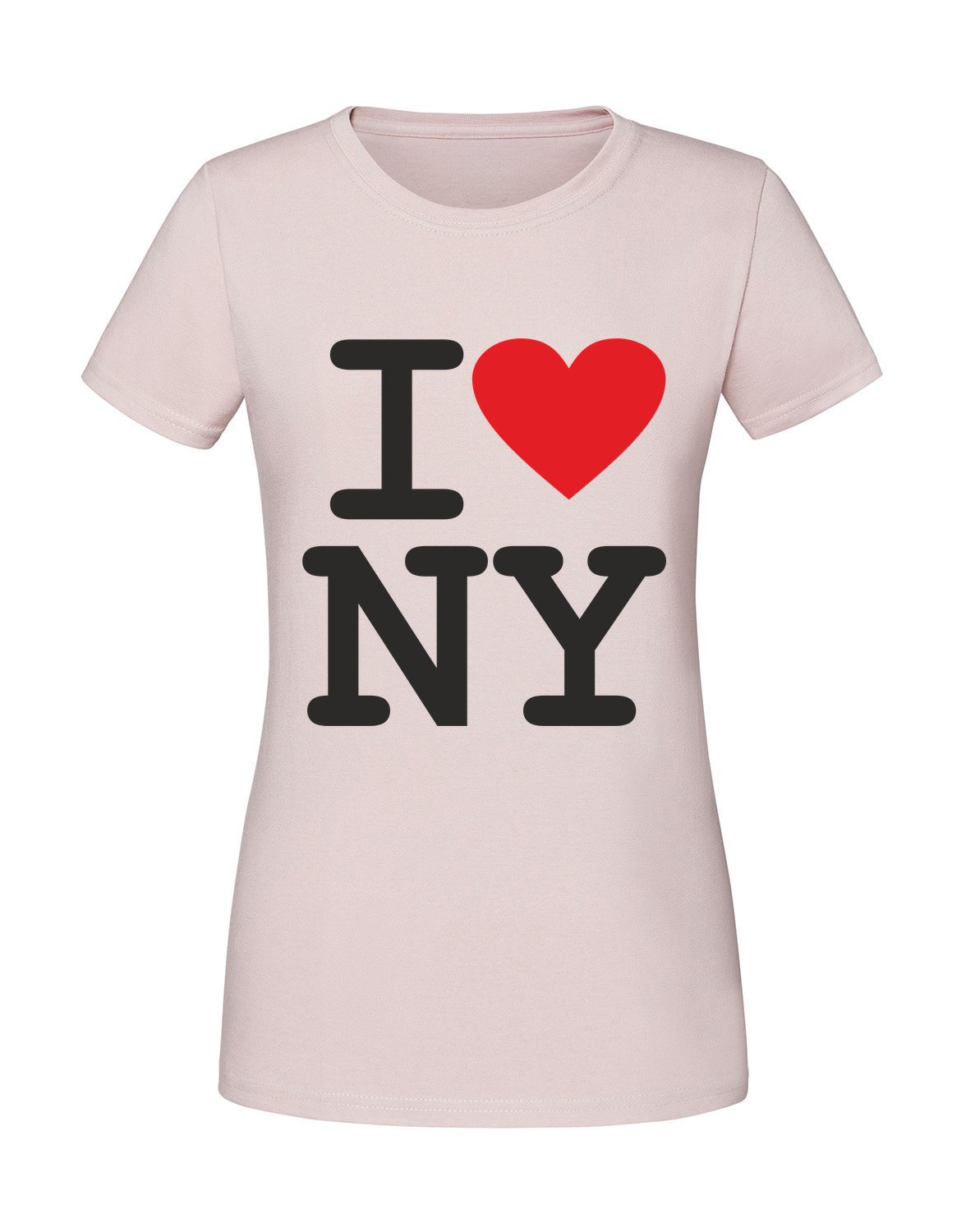 SS00027_pudrowy_roz.png Damska koszulka z nadrukiem – I LOVE NY - obrazek 1