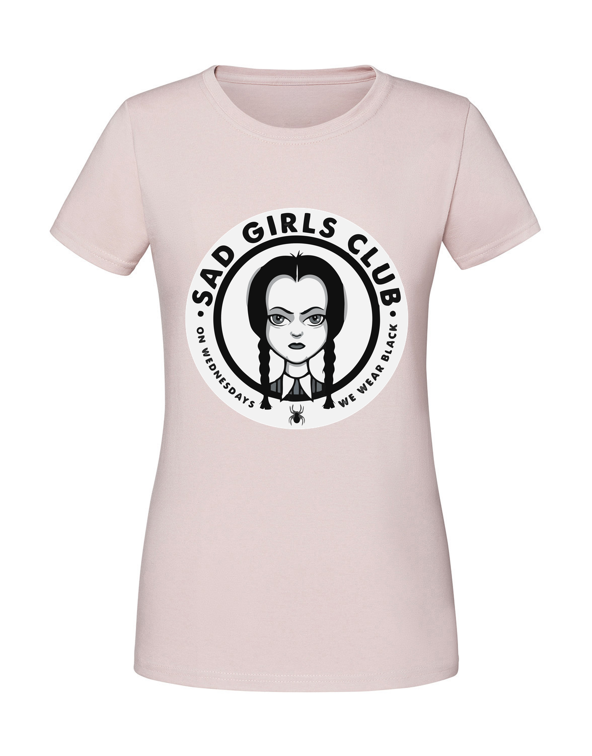 SS00033_pudrowy_roz.png Damska koszulka z nadrukiem – sad girls club - obrazek 1