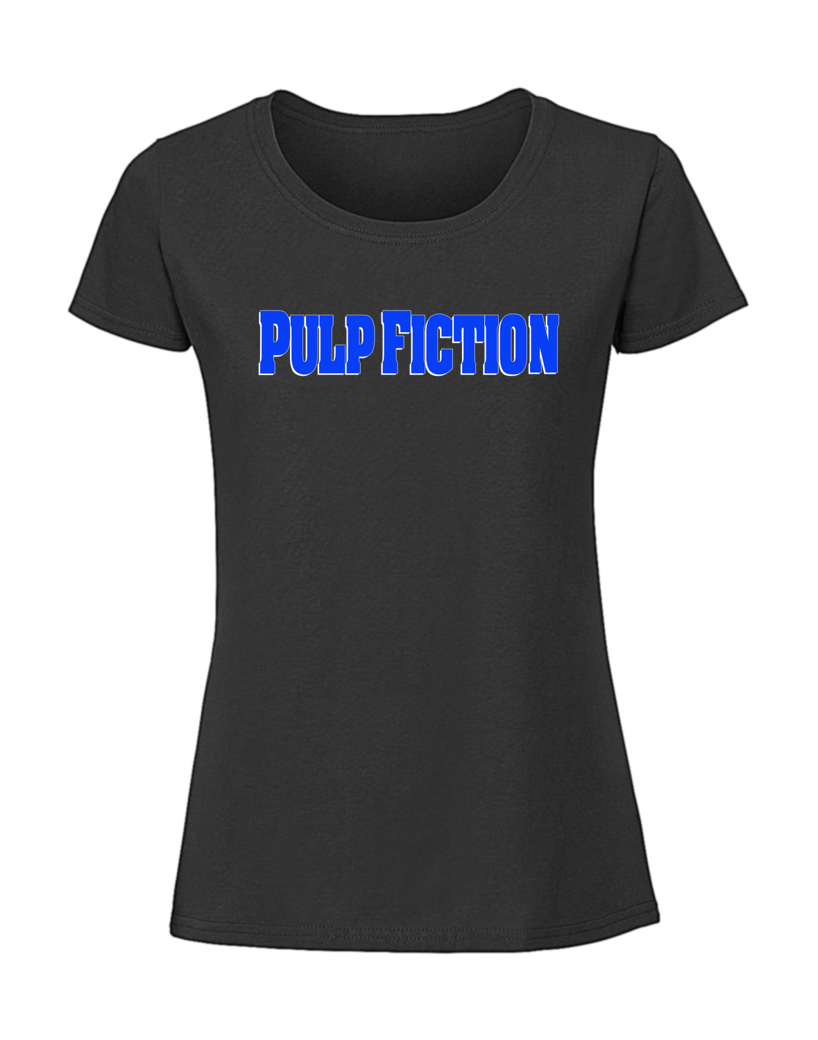 SS00034_czarna.png Damska koszulka z nadrukiem – Pulp-fiction-movie-logo - obrazek 1
