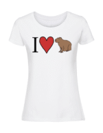 Damska koszulka  z nadrukiem – i love capybara - obrazek 3