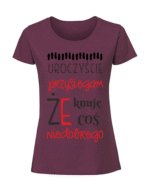 Damska koszulka  z nadrukiem – uroczyście-przysięgam-że-knuję-coś-niedobrego