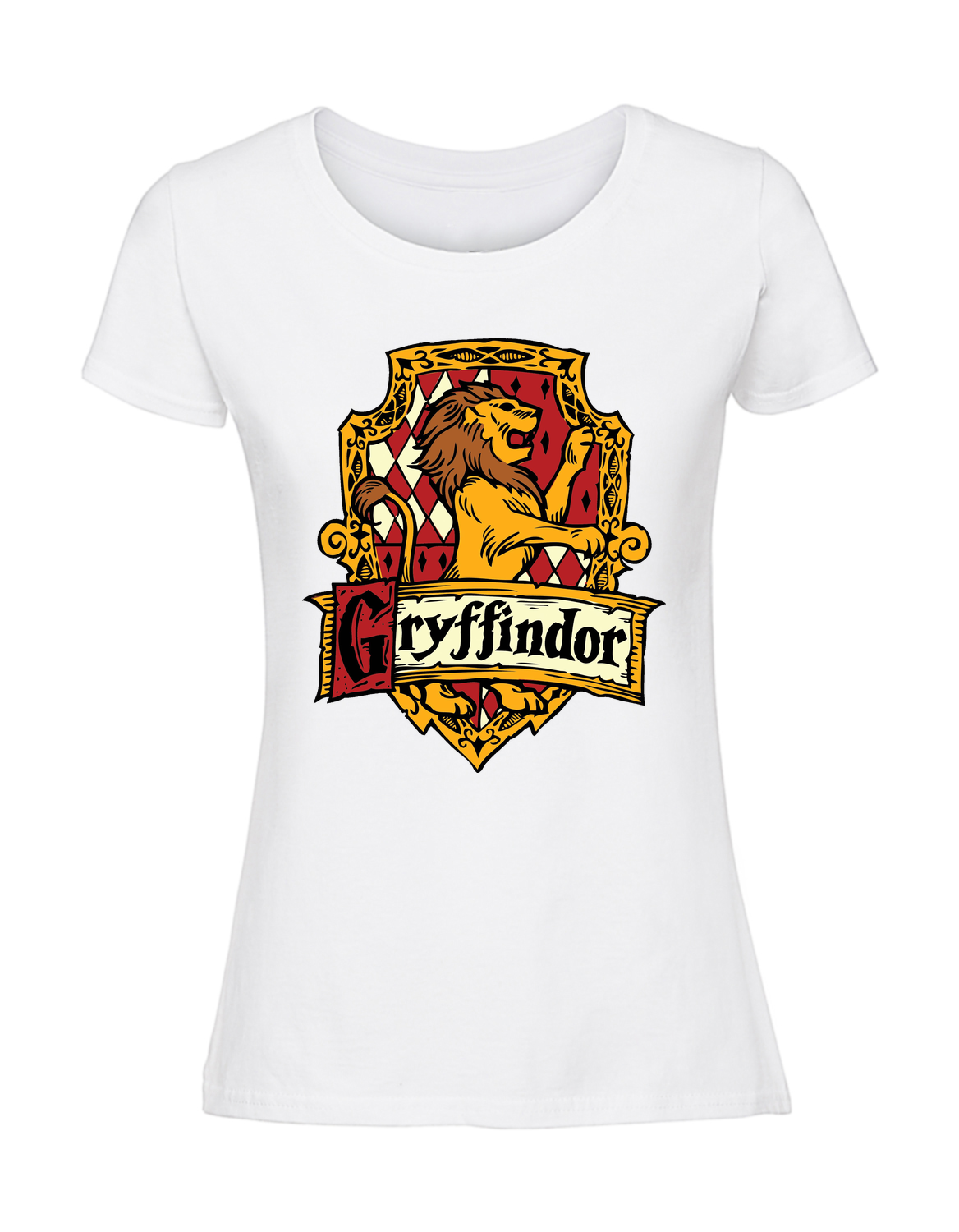 SS00041_biala.png Damska koszulka z nadrukiem – Gryffindor-Logo - obrazek 1