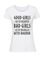 Damska koszulka  z nadrukiem – Good girls go to heaven bad to vahilla - obrazek 3