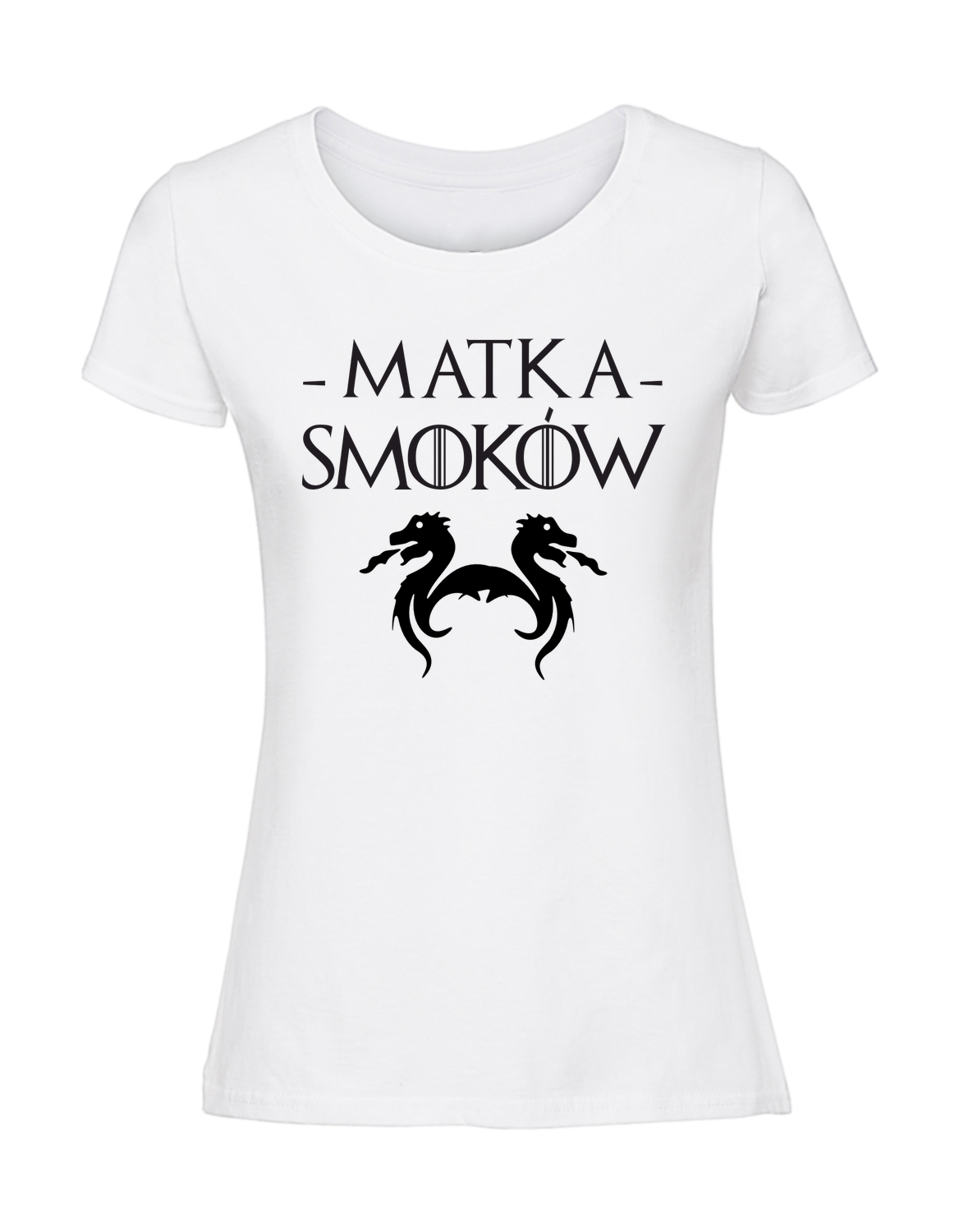 SS00050_biala.png Damska koszulka z nadrukiem – Matka smoków - obrazek 1