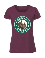 Damska koszulka  z nadrukiem – hogwart_s coffee - obrazek 3