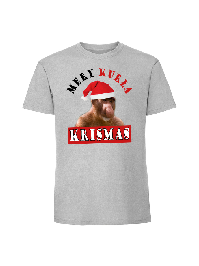 SW00017_pastelowy_szary.png Męska koszulka z nadrukiem – Mery kurła krismas - nosacz - obrazek 1
