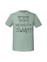 Męska koszulka  z nadrukiem – WESOŁYCH ŚWIĄT - obrazek 6