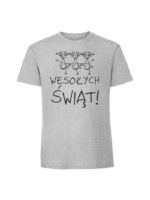 Męska koszulka  z nadrukiem – WESOŁYCH ŚWIĄT - obrazek 5