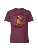 Męska koszulka  z nadrukiem – OFFICIAL CHRISTMAS COOKIE TESTER - obrazek 6