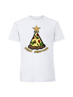 Męska koszulka  z nadrukiem – Merry Christmas pizza - obrazek 4