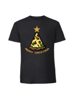 Męska koszulka  z nadrukiem – Merry Christmas pizza - obrazek 3