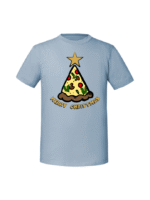 Męska koszulka  z nadrukiem – Merry Christmas pizza - obrazek 5